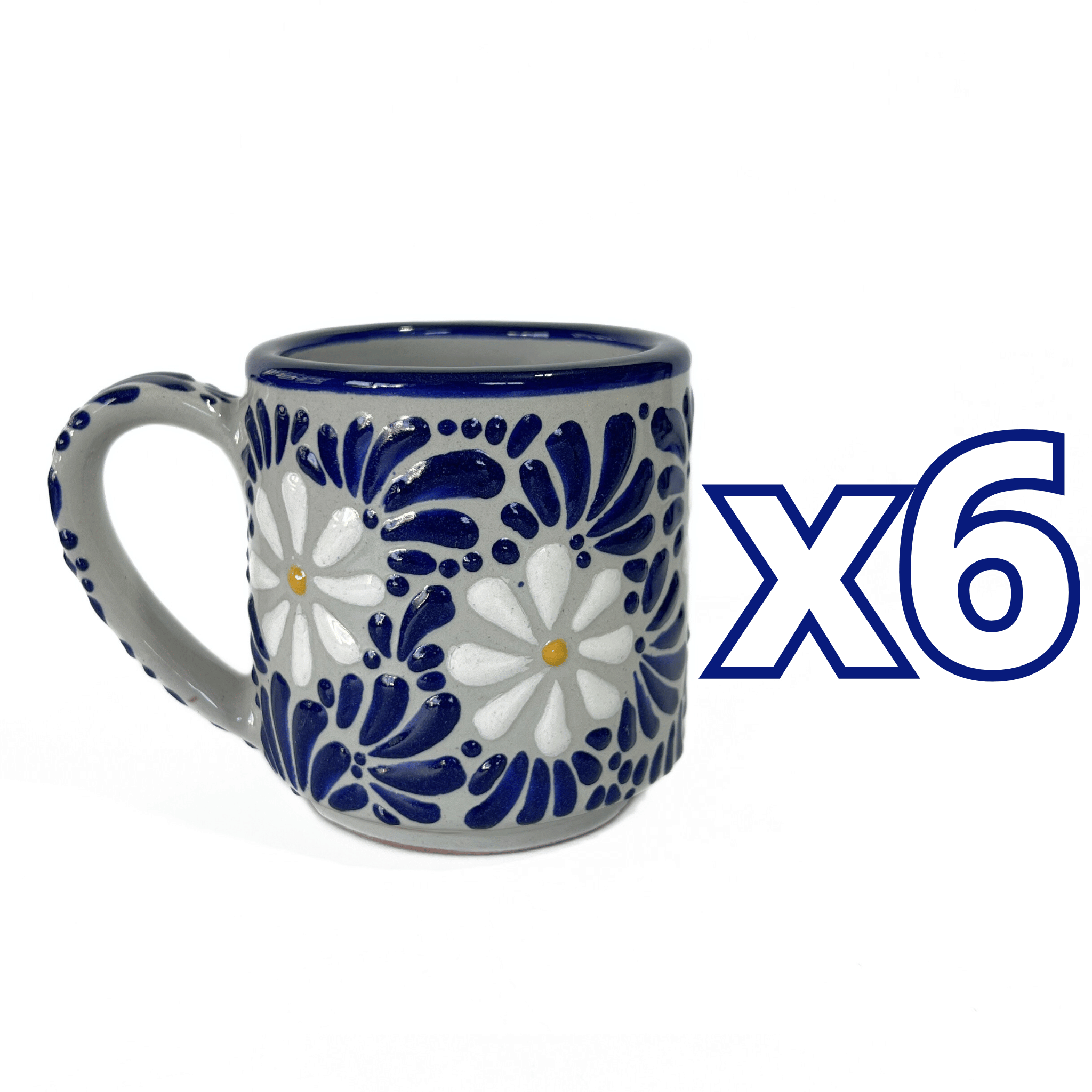 TAZA RECTA ESTANDAR FONDO TRADICIONAL MIK AZUL COBALTO MARGARITAS