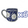 TAZA RECTA ESTANDAR FONDO TRADICIONAL MIK AZUL COBALTO MARGARITAS