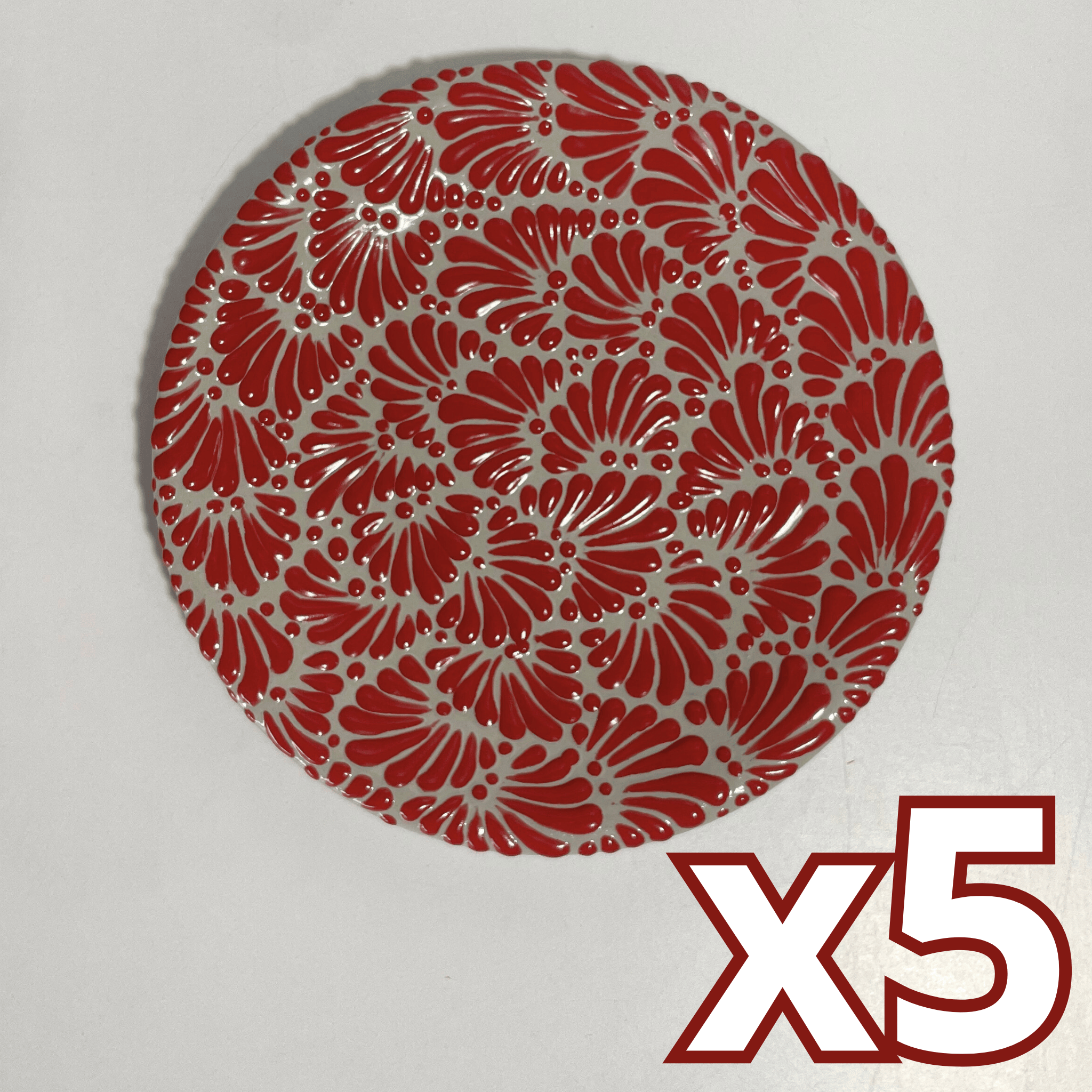 PLATO PLANO FONDO TRADICIONAL MIK ROJO