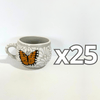 TAZA CHOCOLATERA MEDIANA FONDO TRADICIONAL MIK BLANCO MARIPOSAS