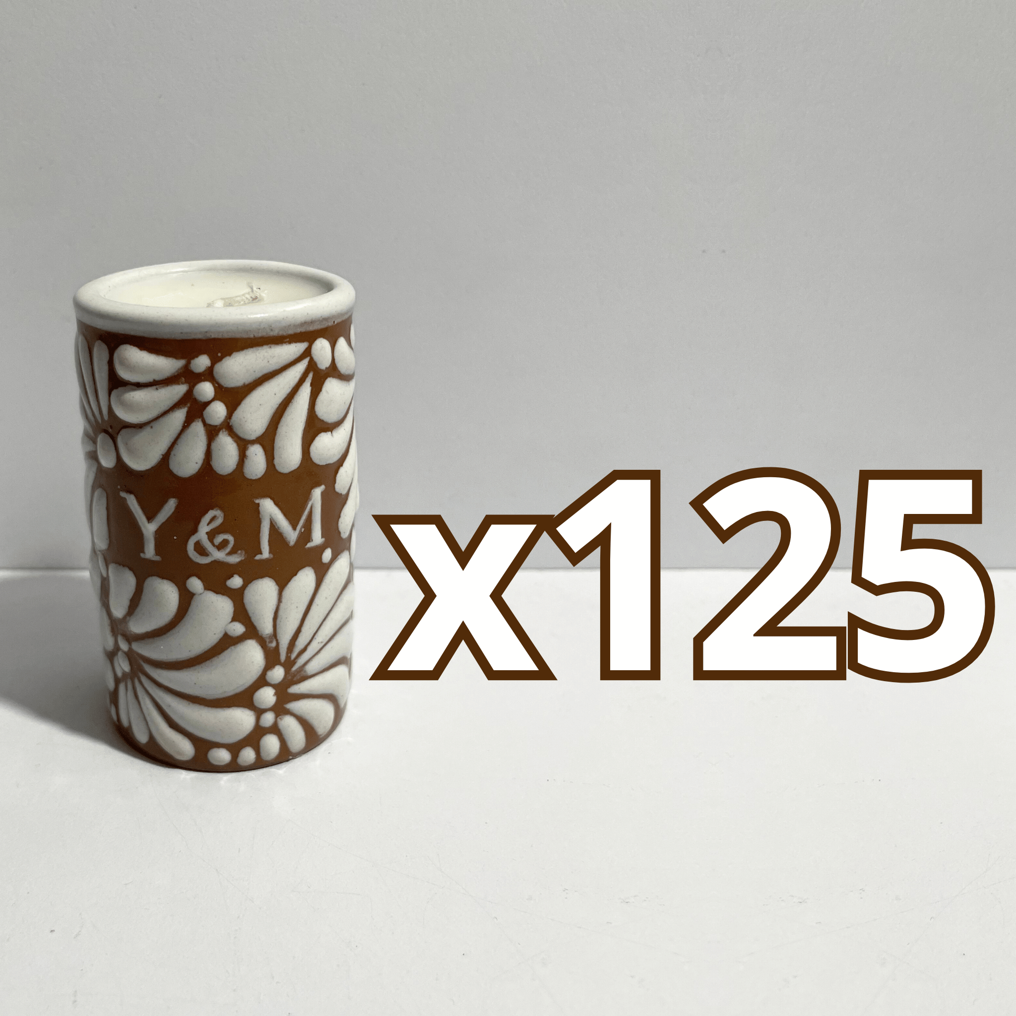 TEQUIVELA PERSONALIZADA FONDO CAFE MIK BLANCO INICIALES