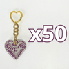 LLAVERO CORAZON PLANO CERRADO FONDO TRADICIONAL DECORADO MORADO