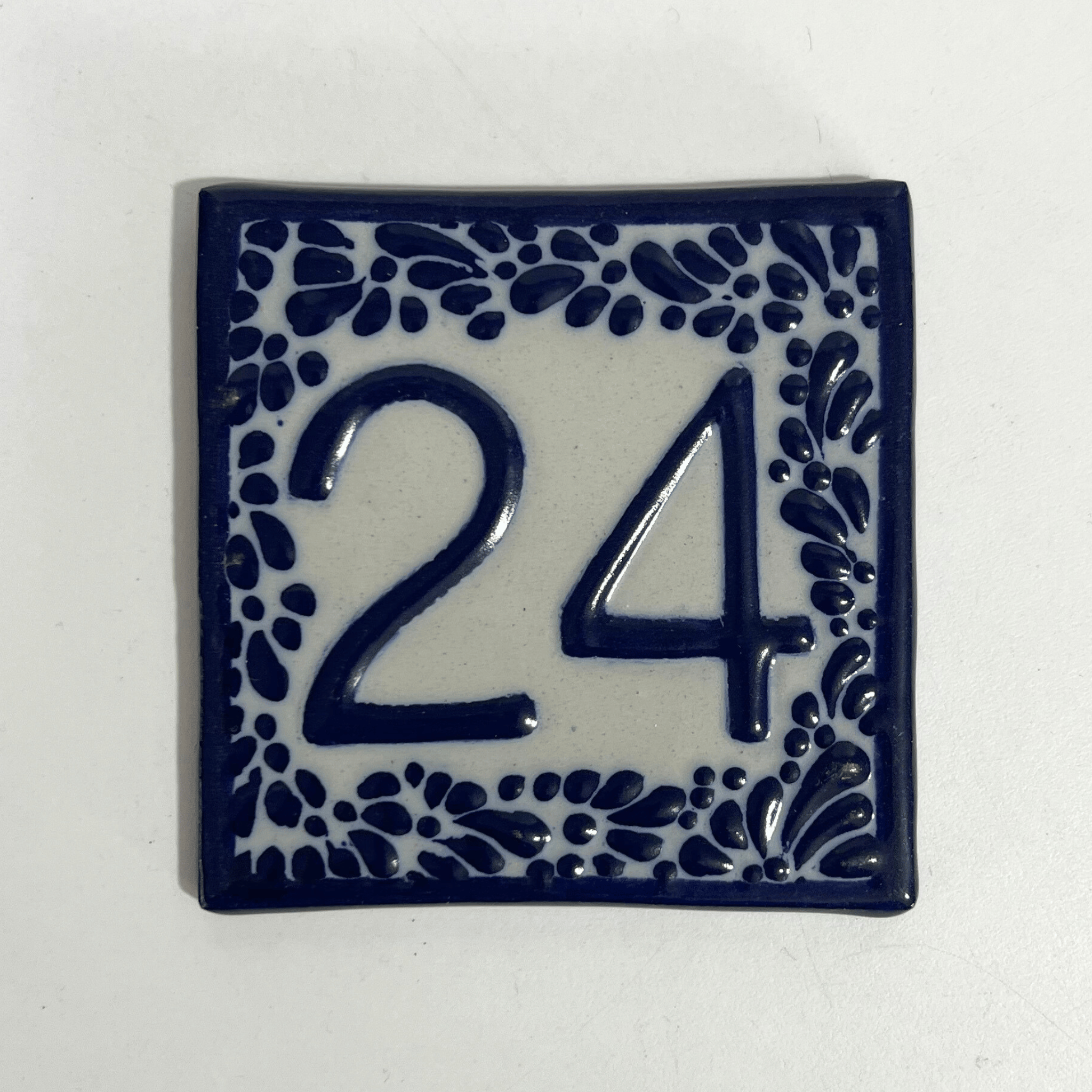 MOSAICO 10 CM NUMERO 24 PARA EXTERIOR FONDO TRADICIONAL MIK CENEFA AZUL COBALTO