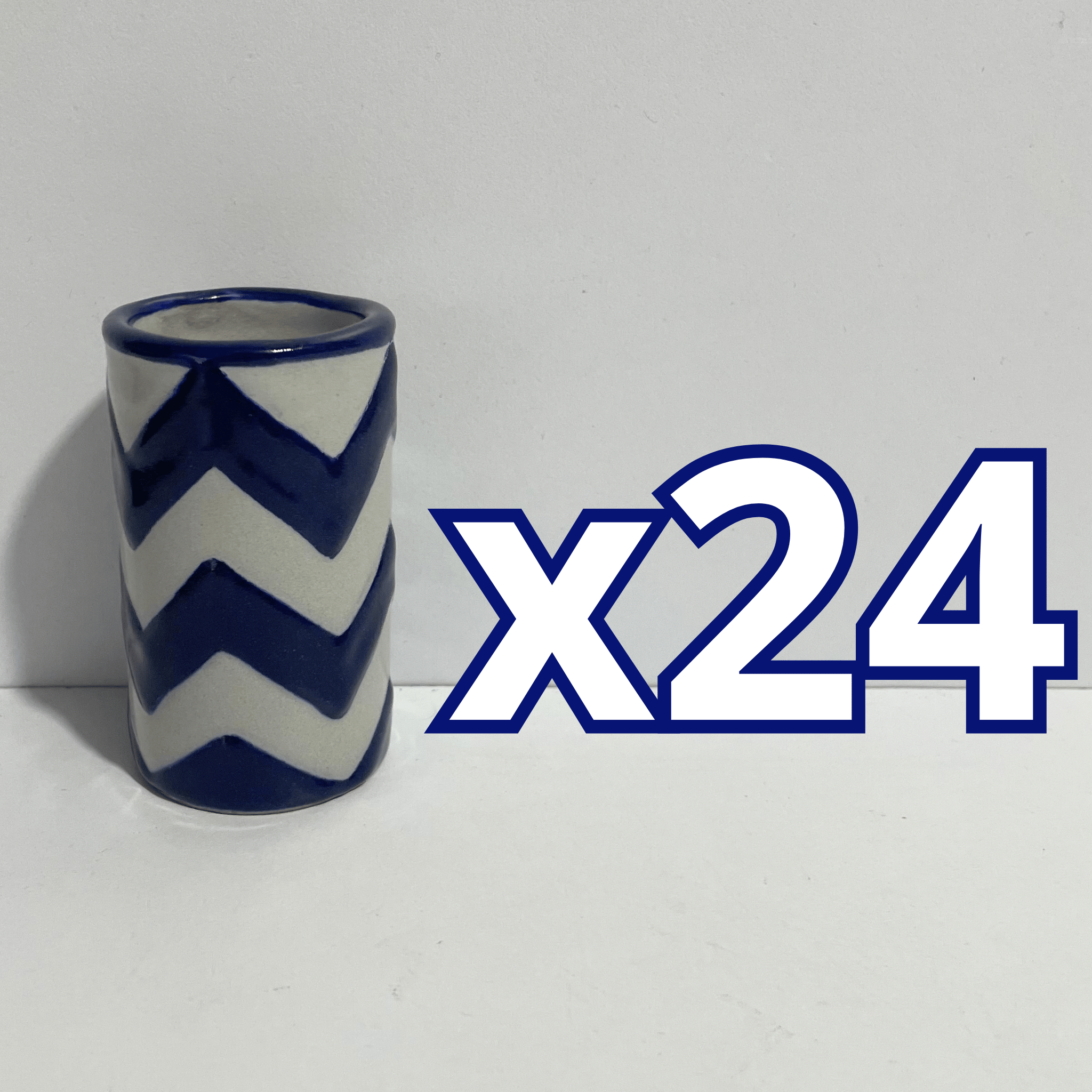 TEQUILERO NO PERSONALIZADO FONDO TRADICIONAL DECORADO ZIG ZAG AZUL COBALTO
