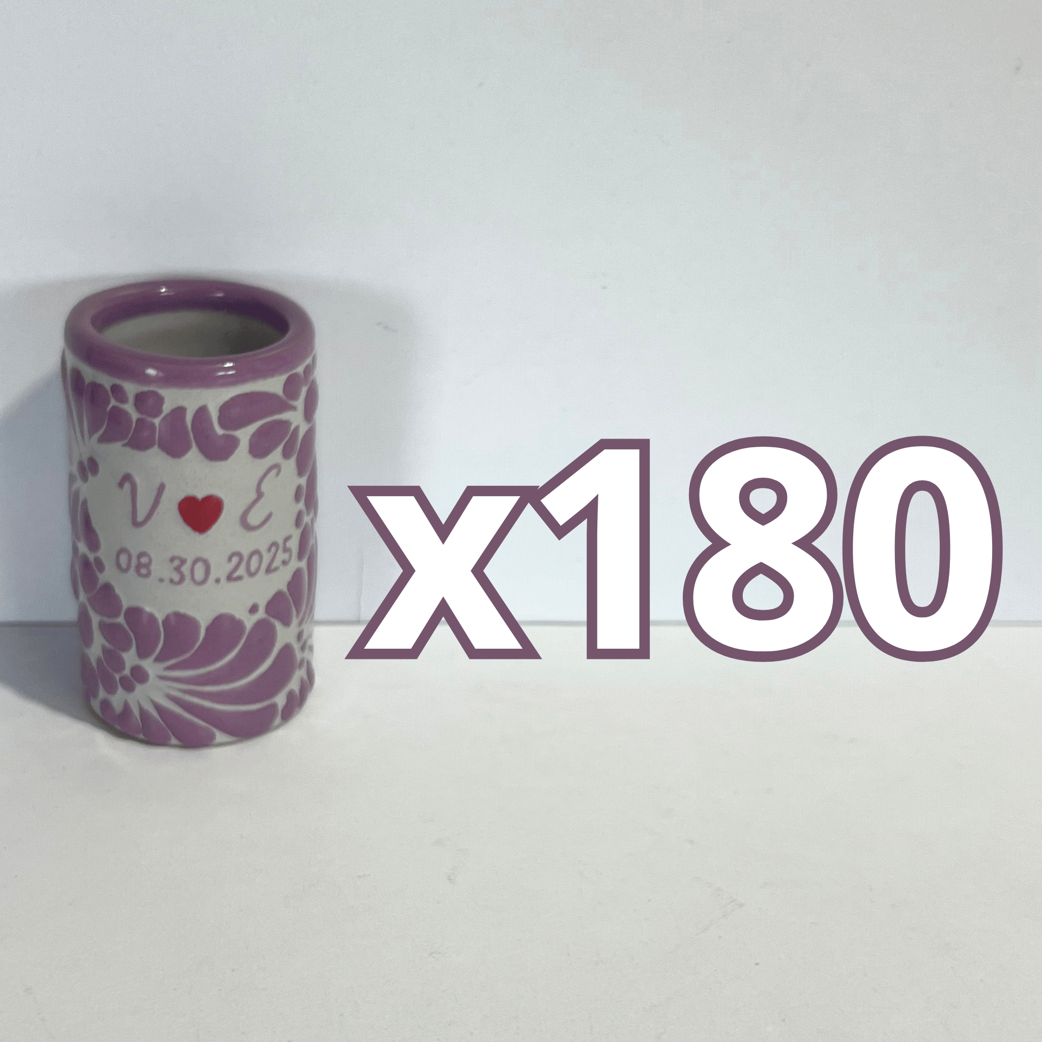 TEQUILERO PERSONALIZADO FONDO TRADICIONAL MIK MORADO INICIALES Y FECHA CON CORAZON