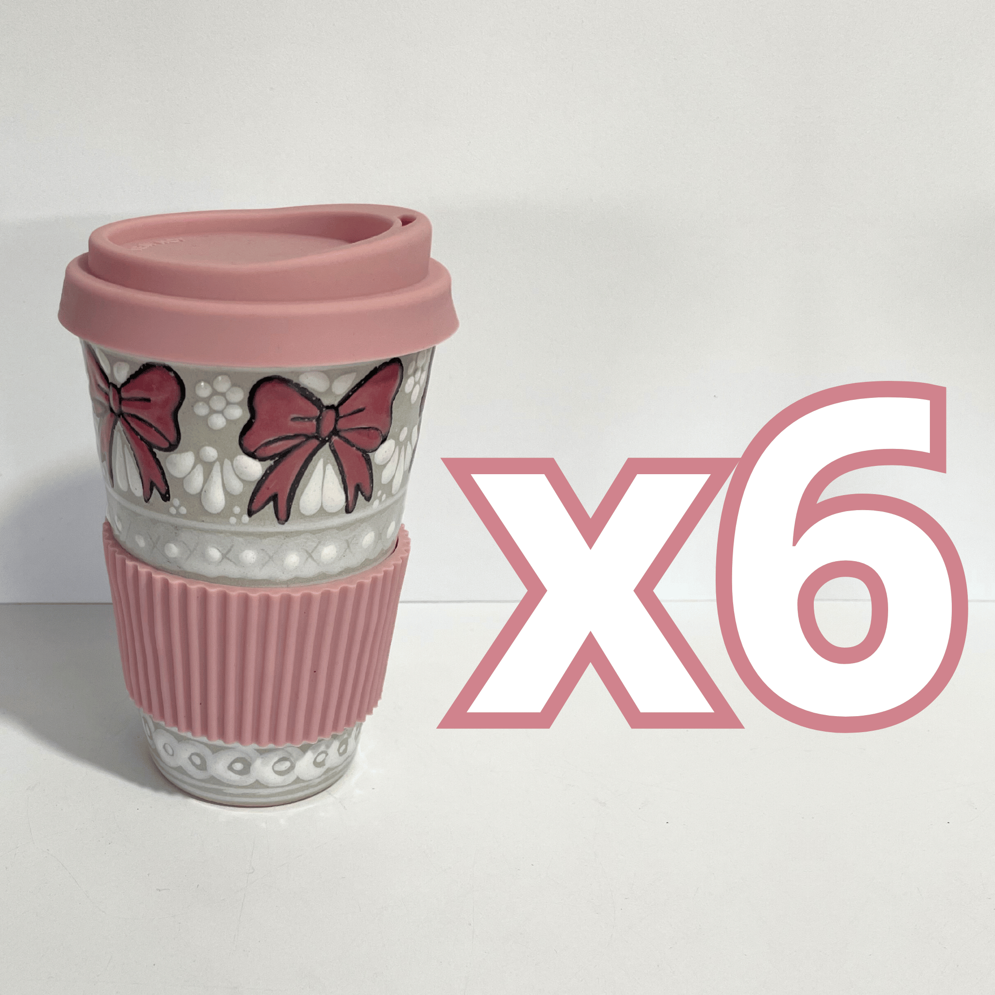TERMO 15 CM SIN ASA FONDO TRADICIONAL CENEFA BLANCO FRANJA MOÑOS ROSA