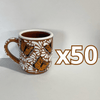 TAZA RECTA ESTANDAR FONDO CAFE MIK BLANCO MARIPOSAS