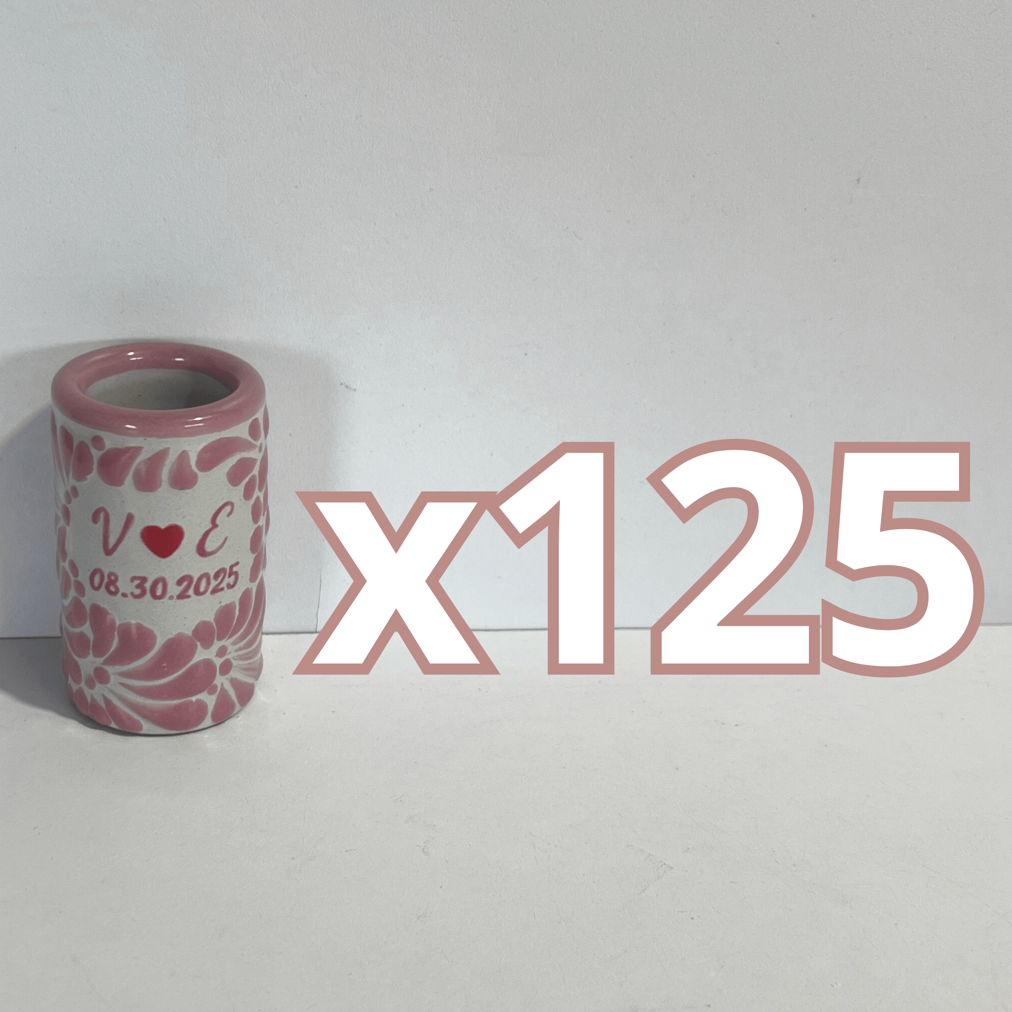 TEQUILERO PERSONALIZADO FONDO TRADICIONAL MIK ROSA INICIALES Y FECHA CON CORAZON