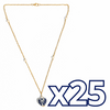 COLLAR CORAZON TRIDIMENSIONAL FONDO TRADICIONAL DECORADO AZUL COBALTO CADENA DORADA