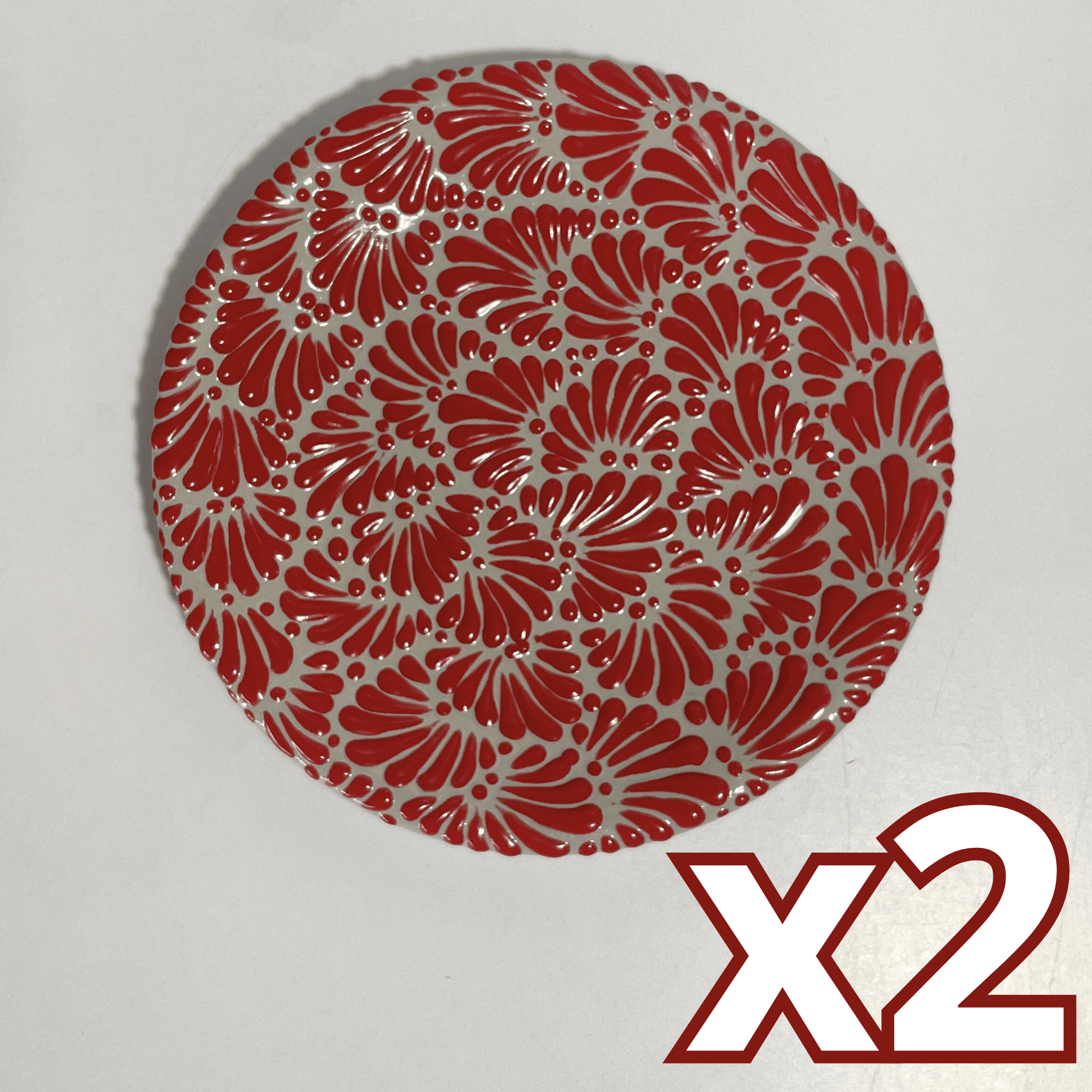 PLATO PLANO FONDO TRADICIONAL MIK ROJO