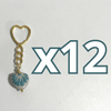 LLAVERO CORAZON CHICO 2.5 CM TRIDIMENSIONAL FONDO TRADICIONAL DECORADO AZUL TURQUESA