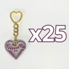 LLAVERO CORAZON PLANO CERRADO FONDO TRADICIONAL DECORADO MORADO