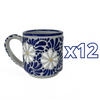 TAZA RECTA ESTANDAR FONDO TRADICIONAL MIK AZUL COBALTO MARGARITAS