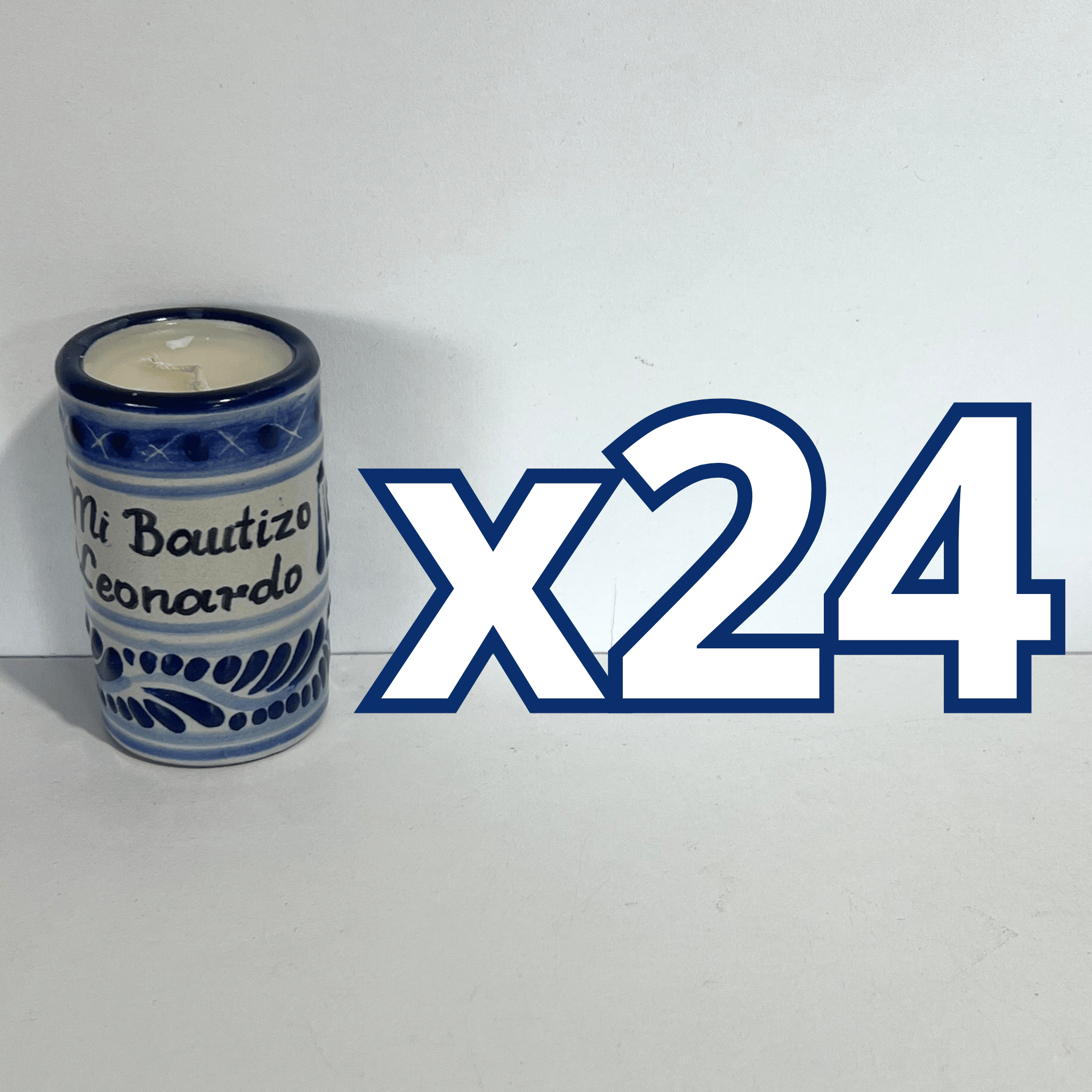 TEQUIVELA PERSONALIZADA FONDO TRADICIONAL CENEFA AZUL COBALTO MI BAUTIZO