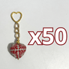 LLAVERO CORAZON INFLADO FONDO TRADICIONAL DECORADO ROJO
