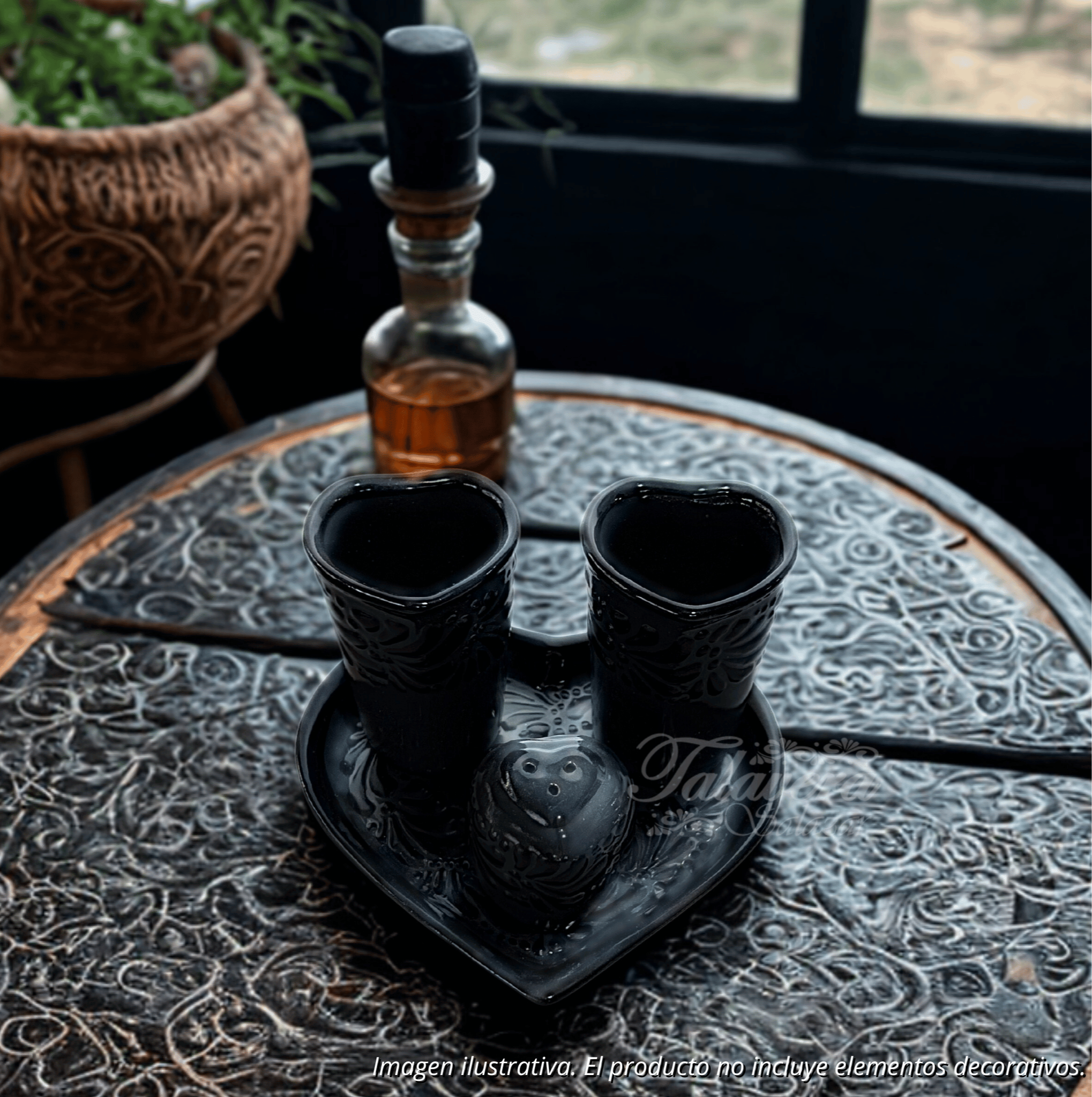 SET TEQUILERO CORAZON 4 PIEZAS MIK CENEFA SUPER BLACK