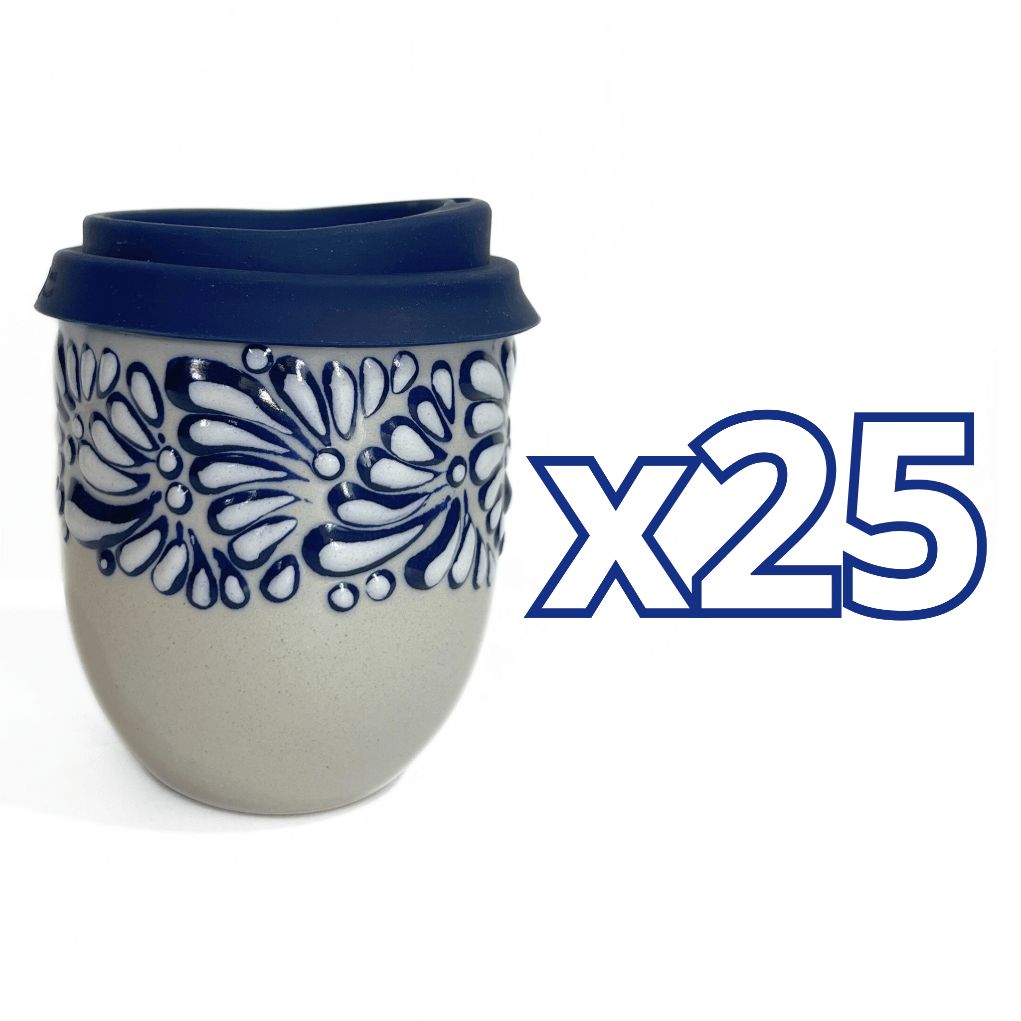 TERMO BOLITA FONDO TRADICIONAL MIK CENEFA AZUL COBALTO GOTA DOBLE BLANCO