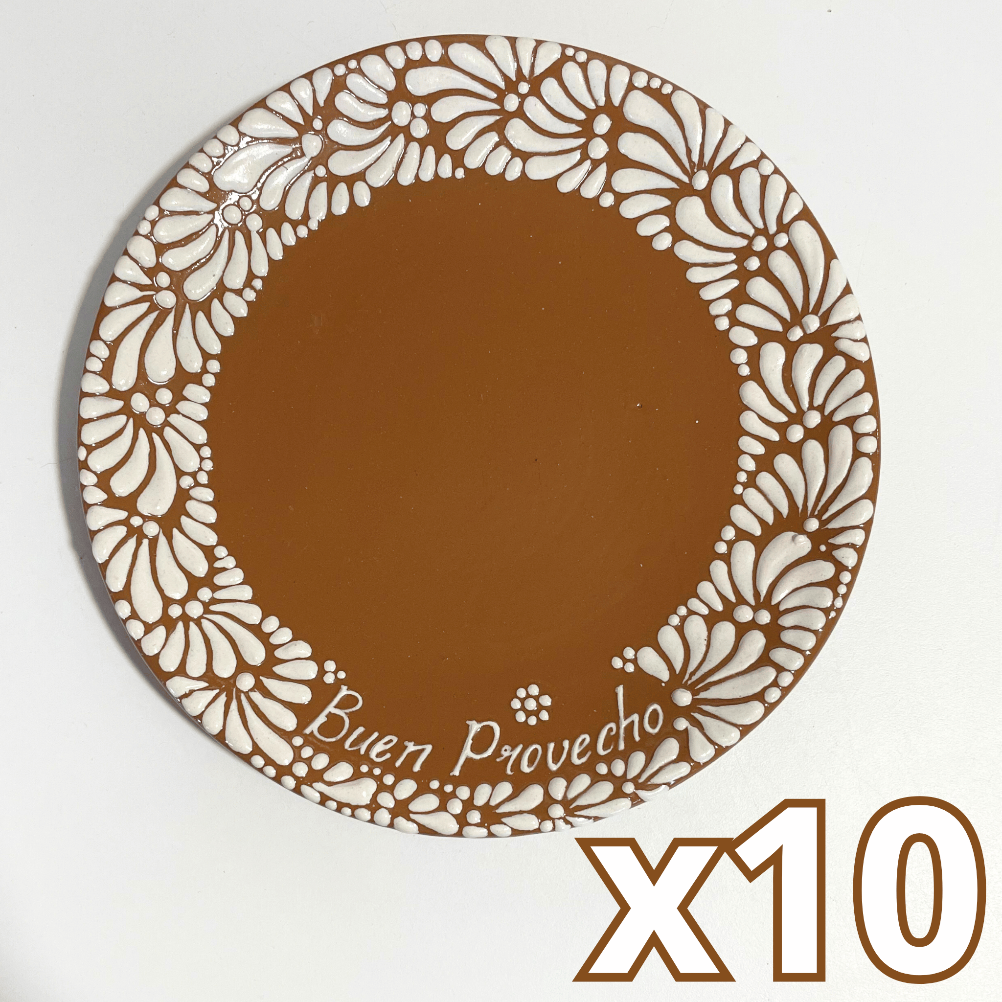 PLATO PLANO 16 CARACTERES FONDO CAFE MIK CENEFA BLANCO