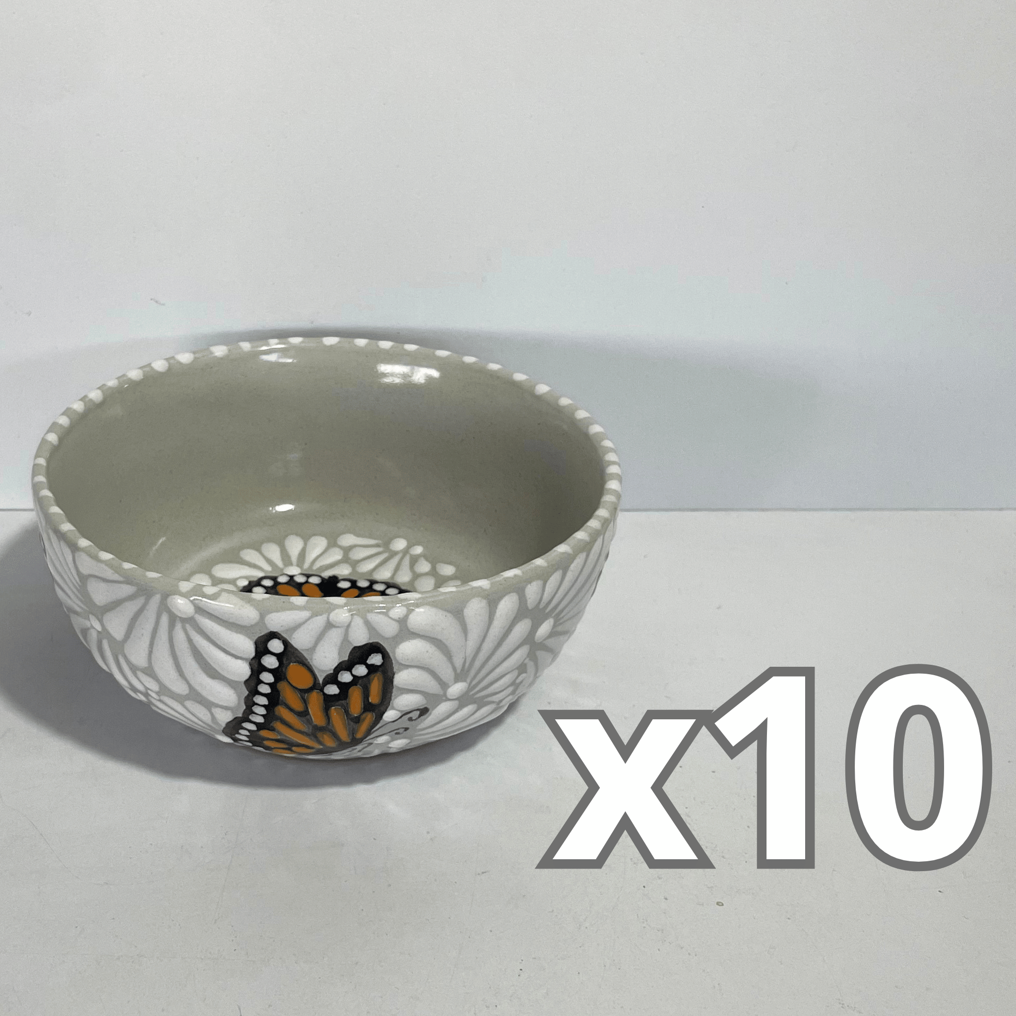 TAZON 15 CM FONDO TRADICIONAL MIK BLANCO MARIPOSAS