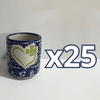 TAZA RECTA ESTANDAR FONDO TRADICIONAL MIK AZUL COBALTO TREBOL CORAZON