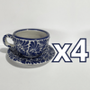 SET TAZA 300 ML Y PLATO FONDO TRADICIONAL MIK AZUL COBALTO