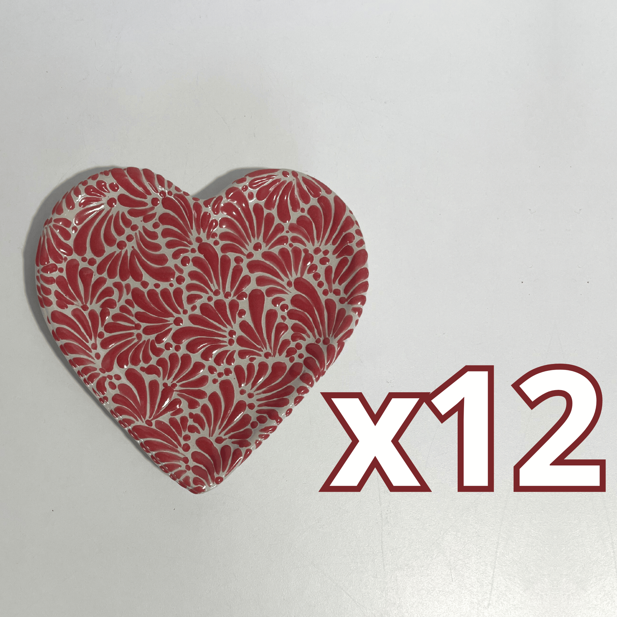 PLATO DE CORAZON 16 CM FONDO TRADICIONAL MIK ROJO