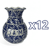FLORERO ONDAS 20 CM PERSONALIZADO FONDO TRADICIONAL MIK AZUL COBALTO INICIALES