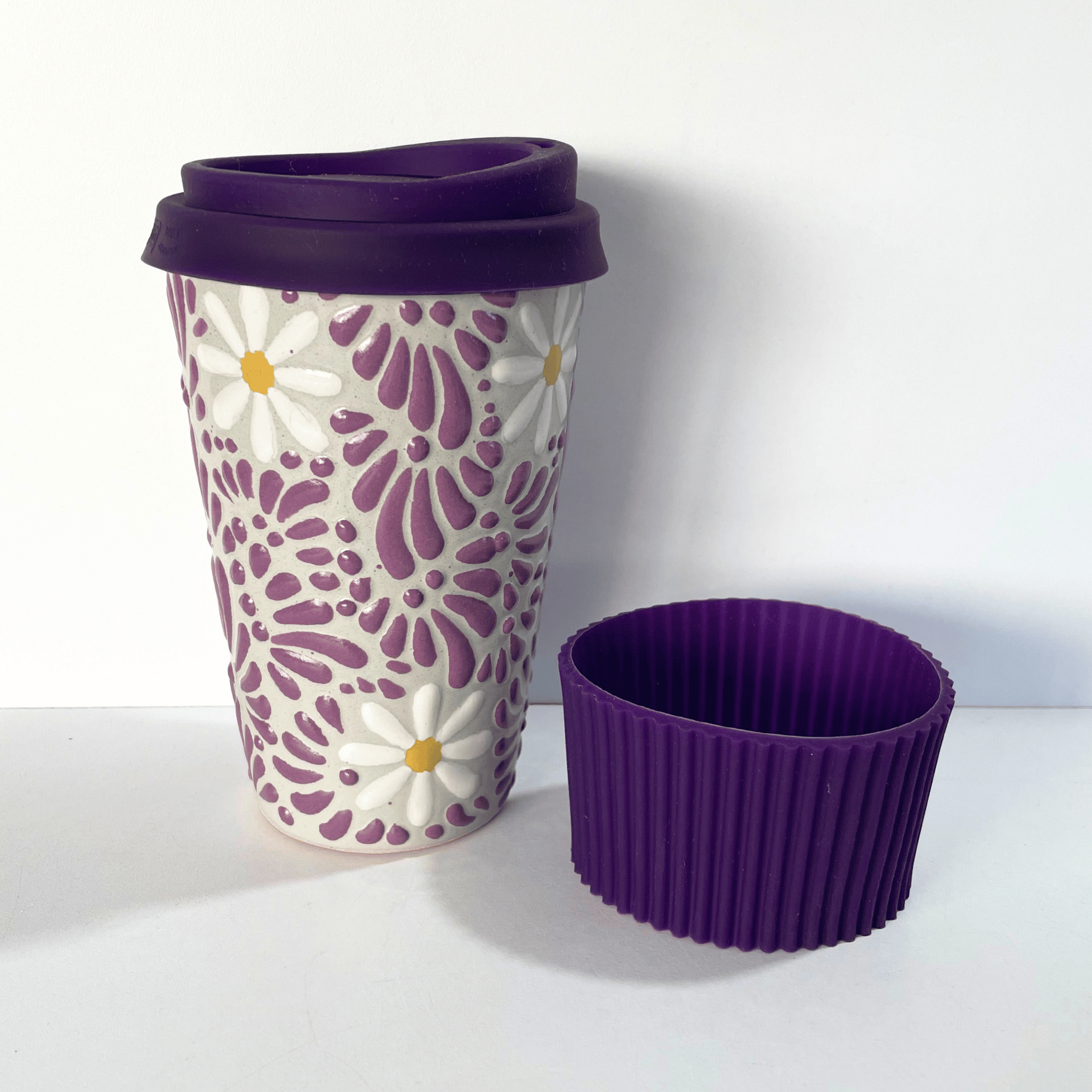 TERMO 15 CM SIN ASA FONDO TRADICIONAL MIK MORADO MARGARITAS