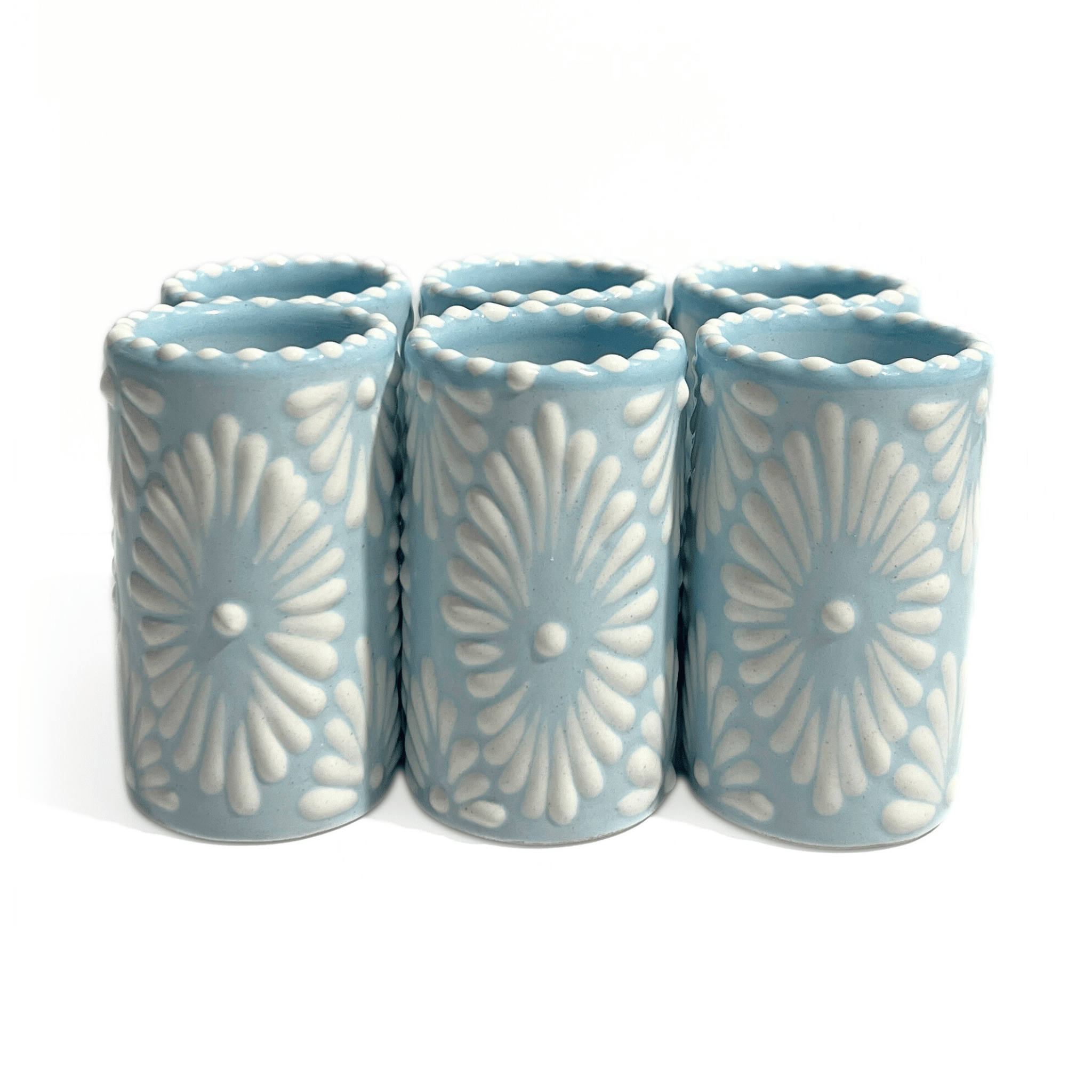 TEQUILERO NO PERSONALIZADO FONDO BABY BLUE ABANICO COMPLETO BLANCO