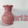 FLORERO ONDAS 20 CM FONDO ROSA DECORADO ROSA MIK