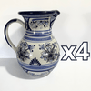 JARRA PERSONALIZADA FONDO TRADICIONAL DECORADO FLORES AZUL COBALTO APELLIDOS