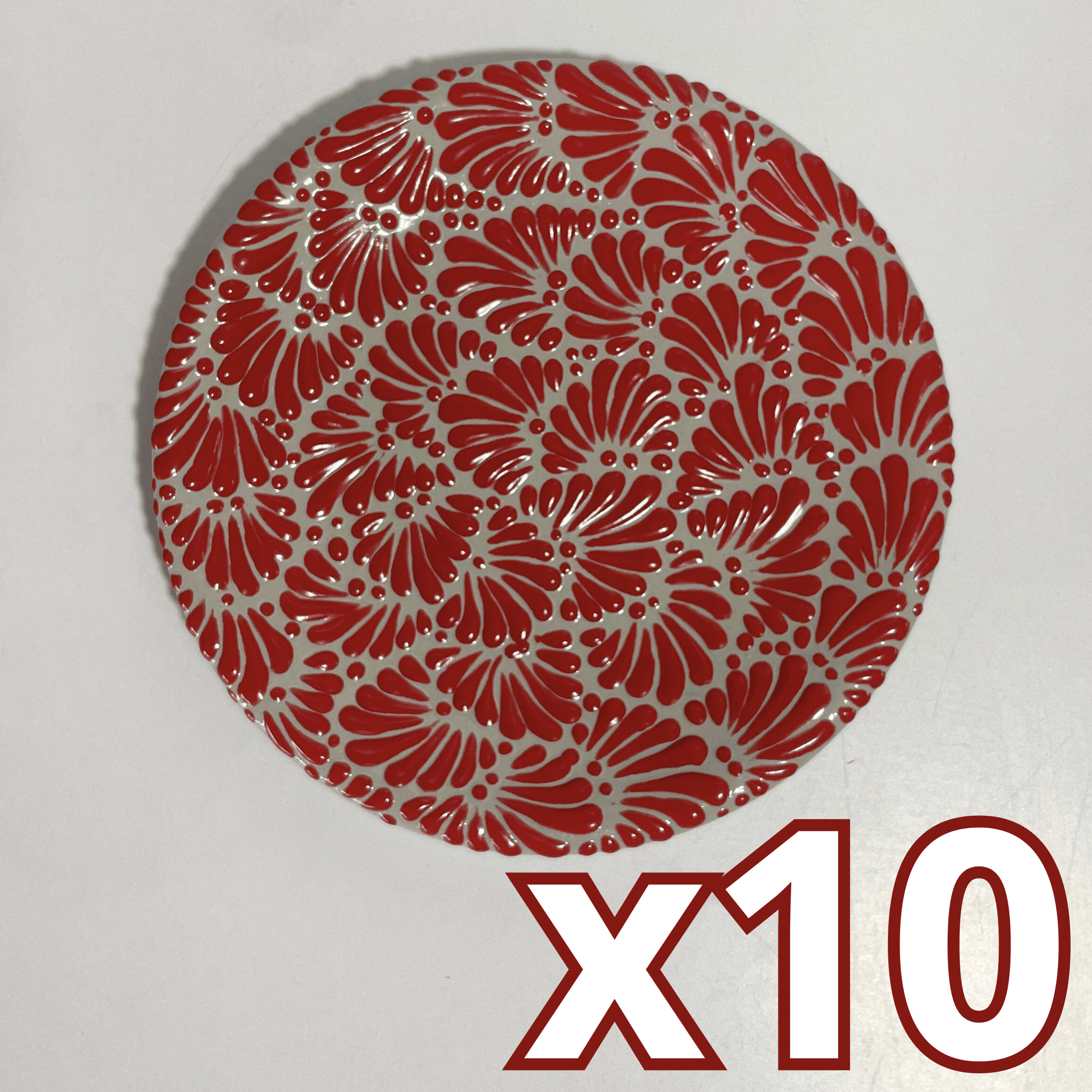 PLATO PLANO FONDO TRADICIONAL MIK ROJO