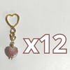LLAVERO CORAZON CHICO 2.5 CM TRIDIMENSIONAL FONDO TRADICIONAL DECORADO ROSA