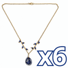 COLLAR GOTA PLANO FONDO TRADICIONAL DECORADO AZUL COBALTO CADENA DORADA