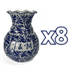 FLORERO ONDAS 20 CM PERSONALIZADO FONDO TRADICIONAL MIK AZUL COBALTO INICIALES