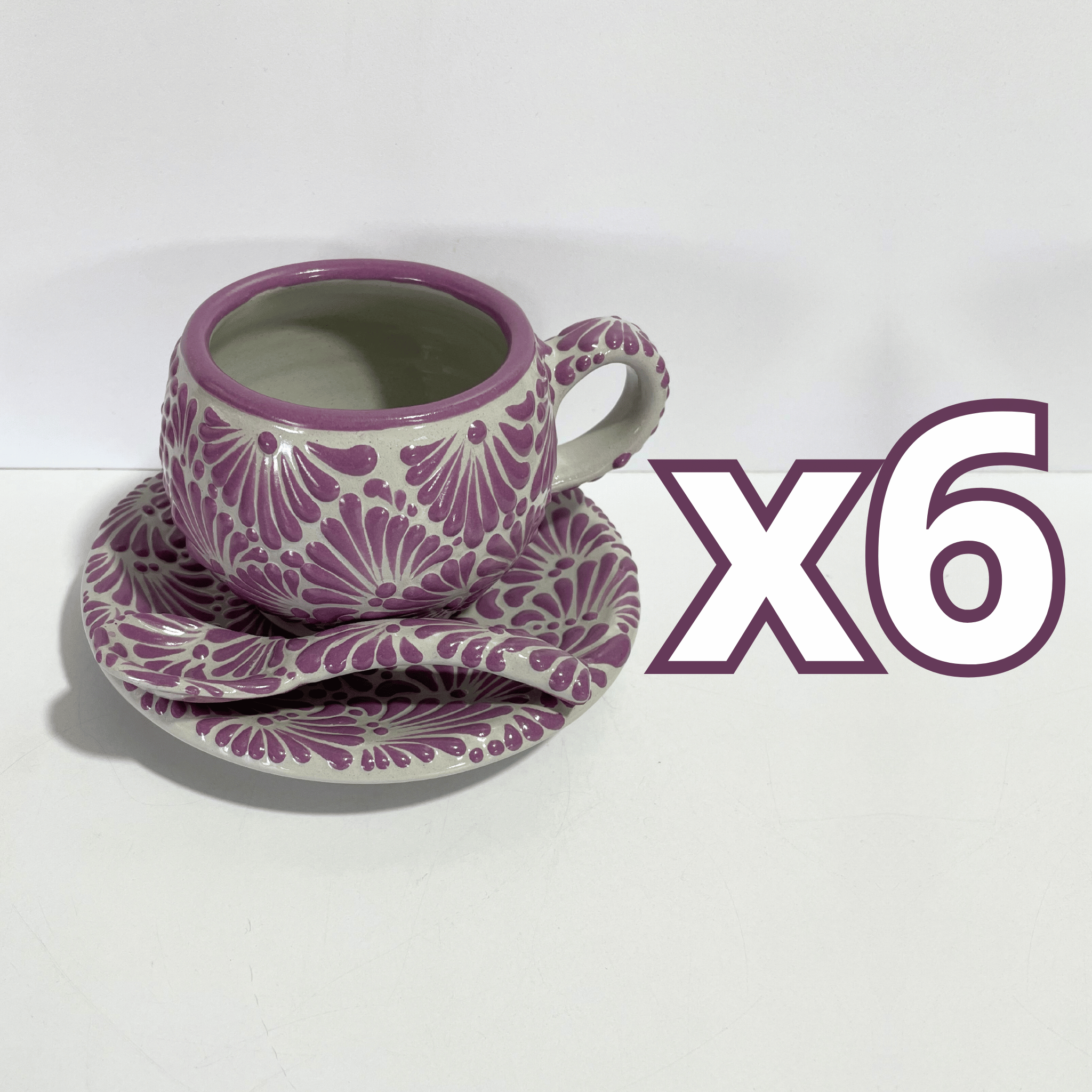 SET 3 PIEZAS CHOCOLATERA GRANDE FONDO TRADICIONAL MIK MORADO