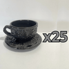 SET TAZA 300 ML Y PLATO MIK SUPER BLACK