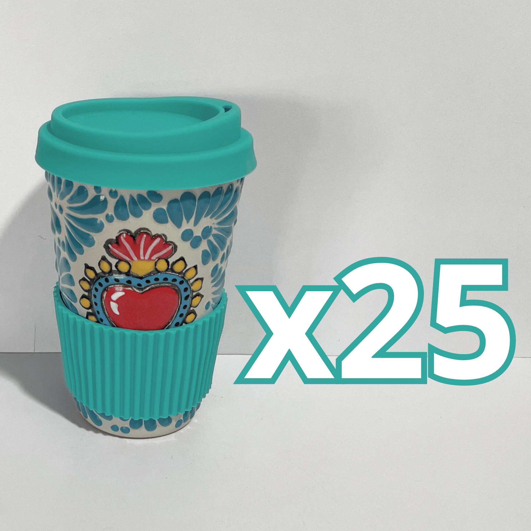 TERMO 15 CM SIN ASA FONDO TRADICIONAL MIK VERDE TURQUESA SAGRADO CORAZON