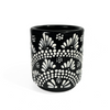 TAZA RECTA ESTANDAR FONDO NEGRO CENEFA MANDALA BLANCO