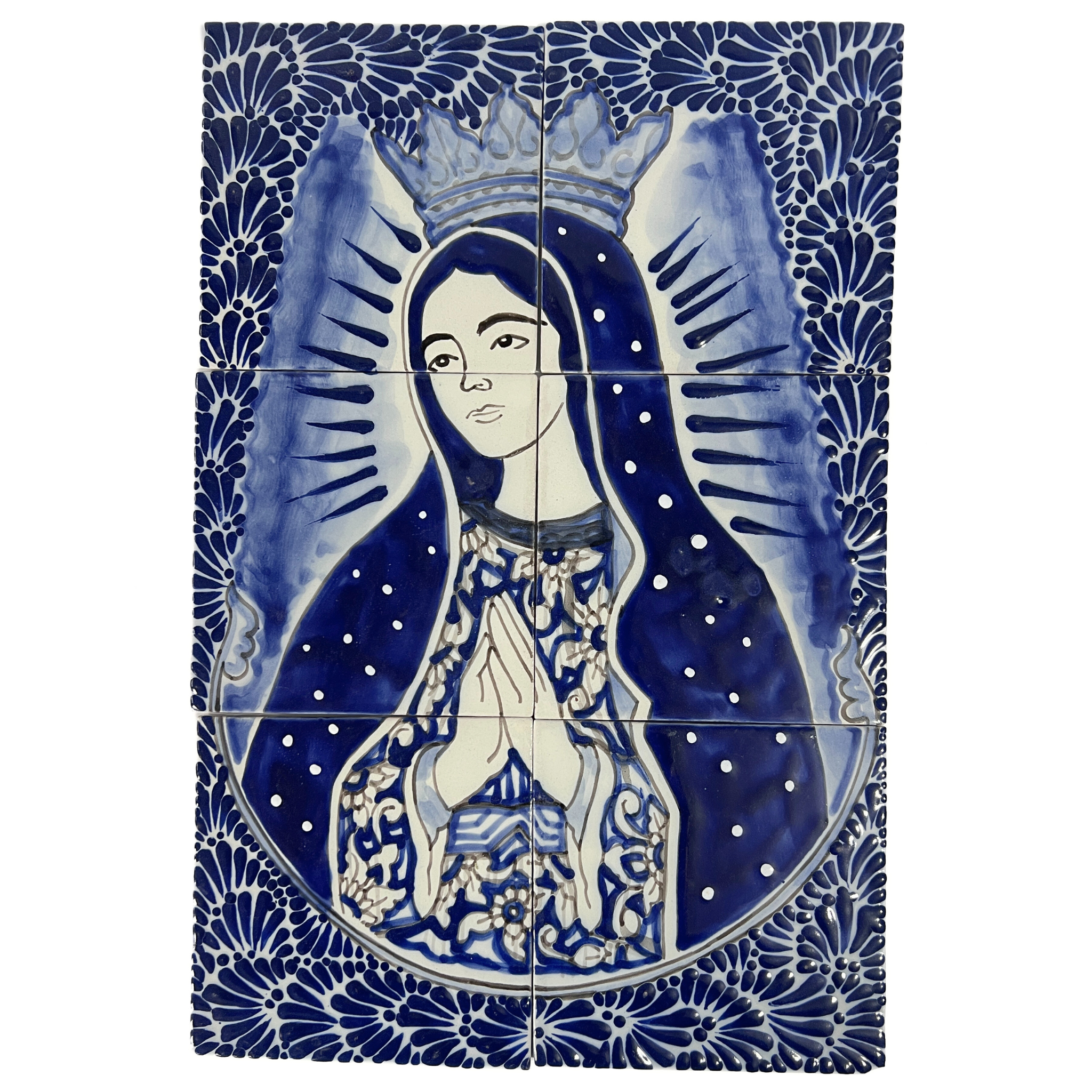 MURAL VIRGENCITA MIK AZUL COBALTO 45 X 30 CM