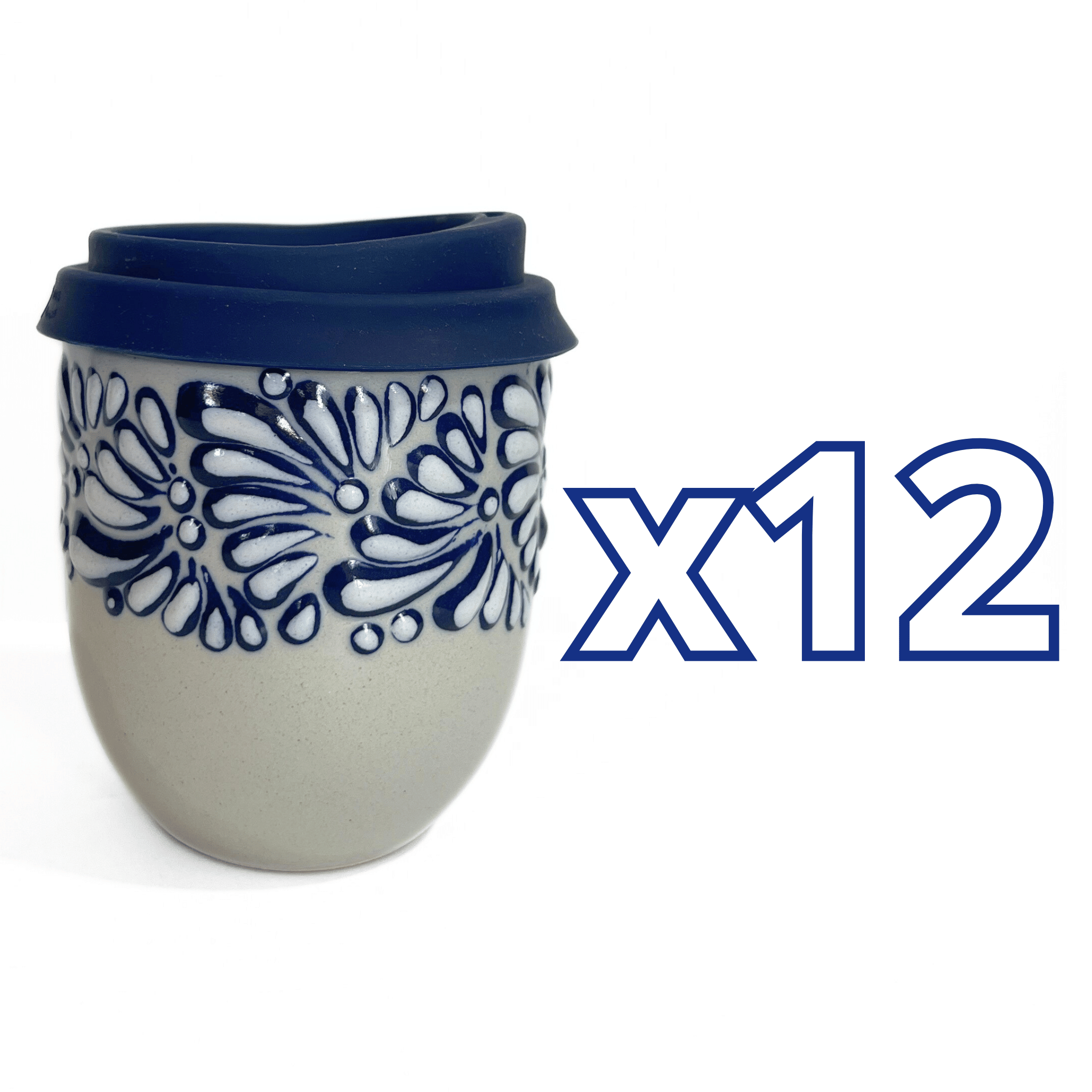 TERMO BOLITA FONDO TRADICIONAL MIK CENEFA AZUL COBALTO GOTA DOBLE BLANCO