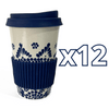 TERMO 15 CM SIN ASA FONDO TRADICIONAL CENEFA MANDALA AZUL COBALTO