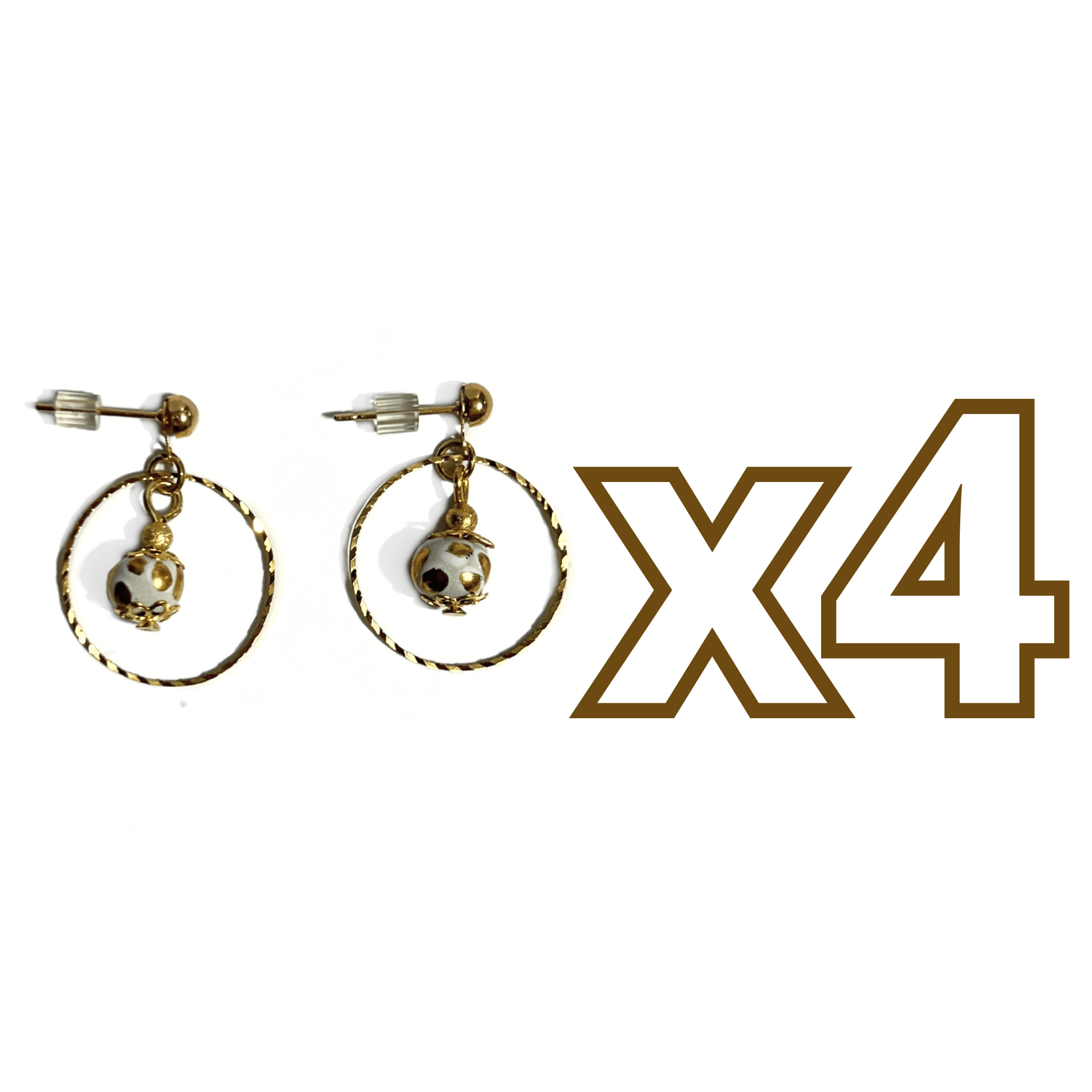 ARETES ARO ESFERA FONDO TRADICIONAL DESTELLOS DE ORO VERSION CIERRE DE PRESION