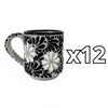 TAZA RECTA ESTANDAR FONDO TRADICIONAL MIK NEGRO MARGARITAS