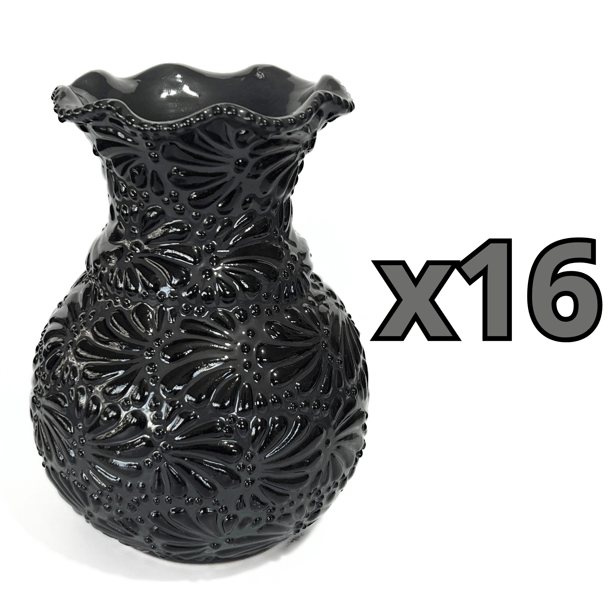 FLORERO ONDAS 20 CM MIK SUPER BLACK