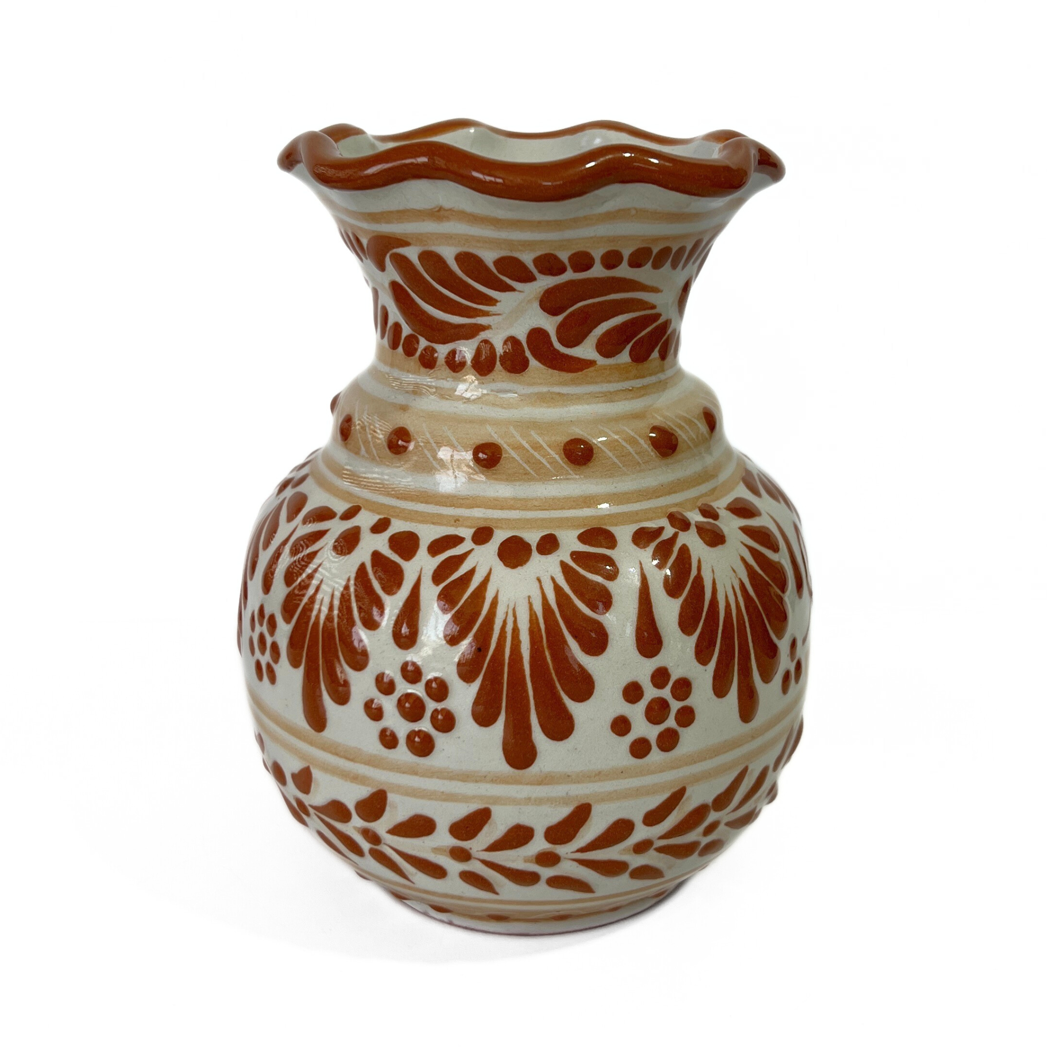 FLORERO ONDAS 15 CM FONDO TRADICIONAL CENEFA TERRACOTA