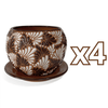 MACETA BULE 15 CM FONDO CAFE MIK COMBINACION BLANCO Y CAFE CHOCOLATE