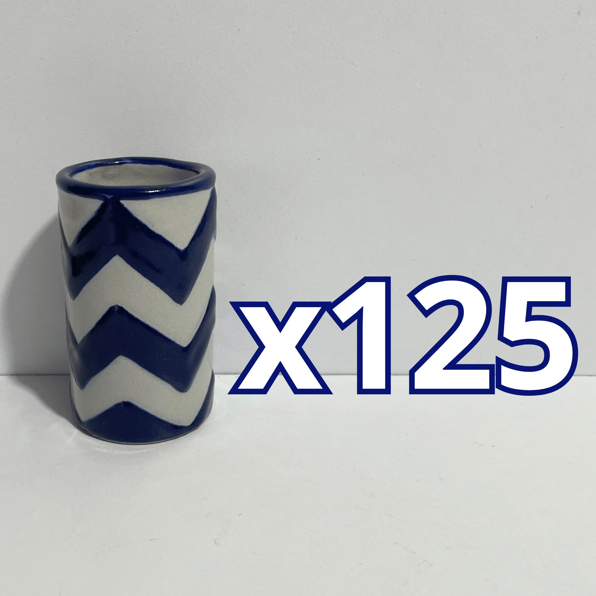 TEQUILERO NO PERSONALIZADO FONDO TRADICIONAL DECORADO ZIG ZAG AZUL COBALTO