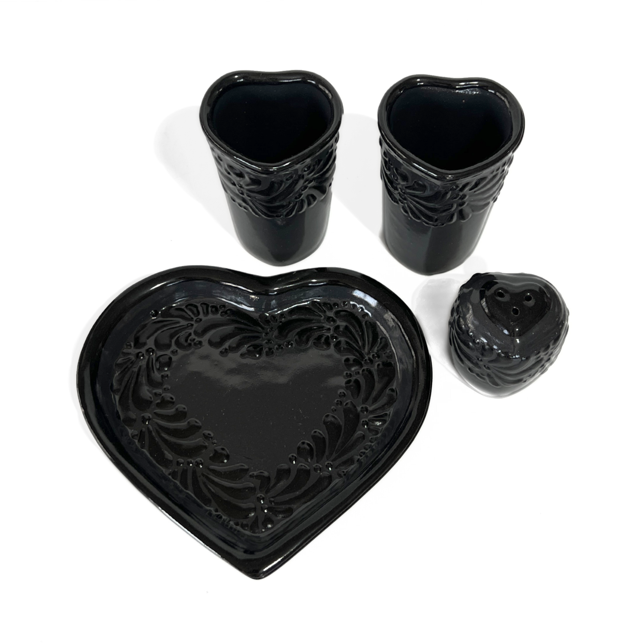 SET TEQUILERO CORAZON 4 PIEZAS MIK CENEFA SUPER BLACK