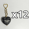 LLAVERO CORAZON GRANDE 7 CM TRIDIMENSIONAL FONDO TRADICIONAL CENEFA NEGRO